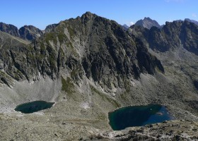 Okrúhle and Capie pleso (tarns) beneath Štrbský peak